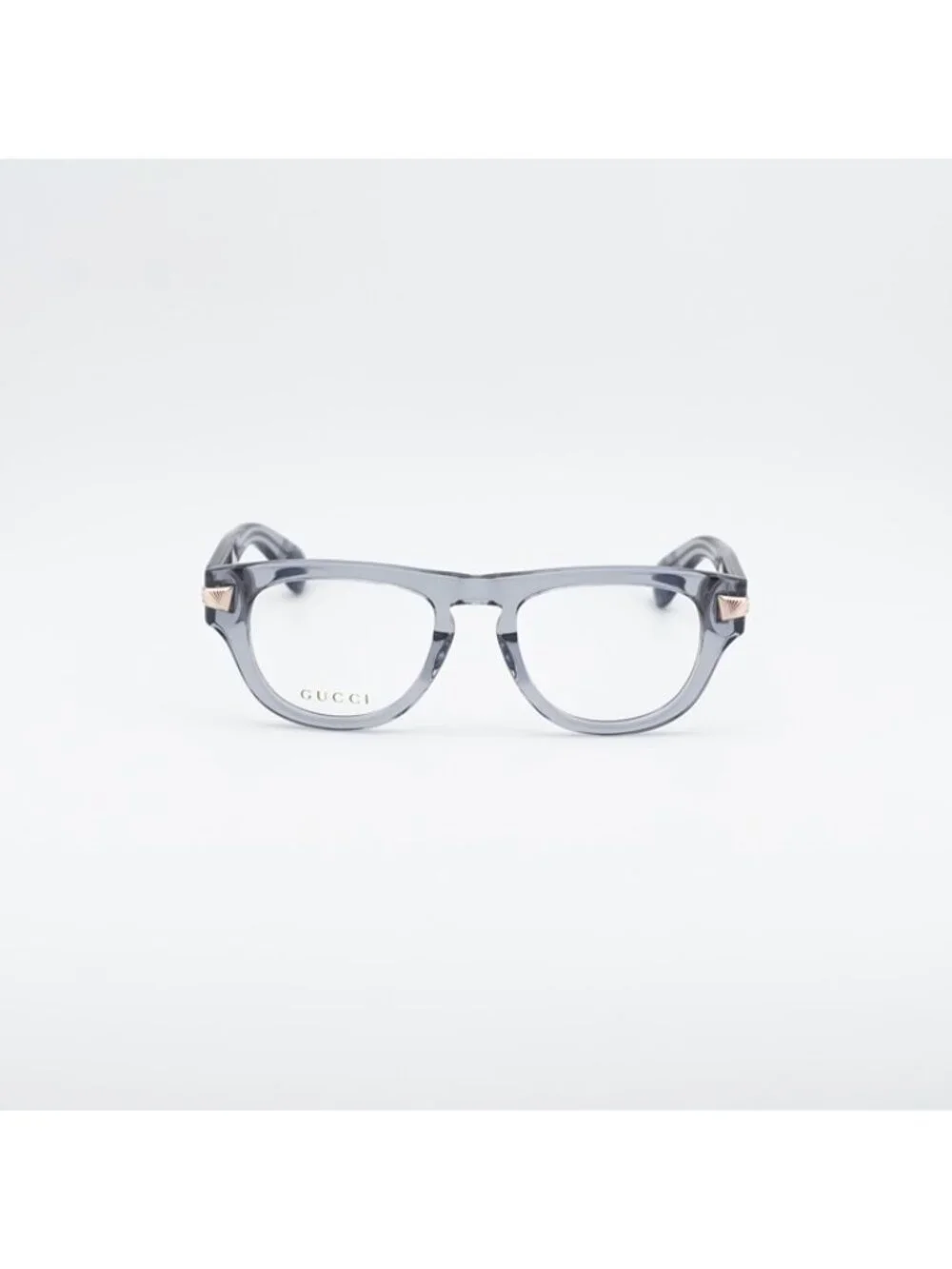 Gucci GG1519O 003 Eyeglasses Shiny Transparent Grey 51mm Oval Frame